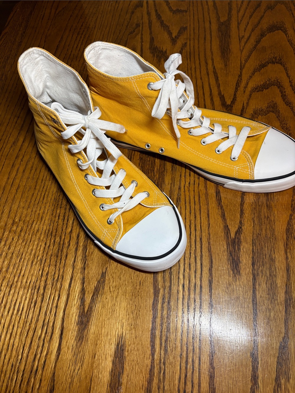 Yellow High-Top Canvas Sneakers